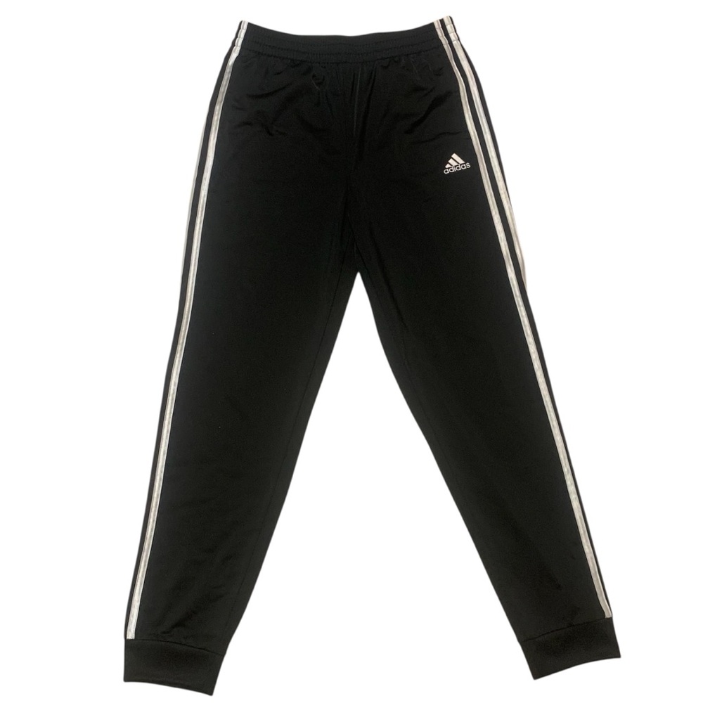 Adidas Black Essentials 3-Stripe Tapered Cuffed Leg Sportswear Jogger Pants
